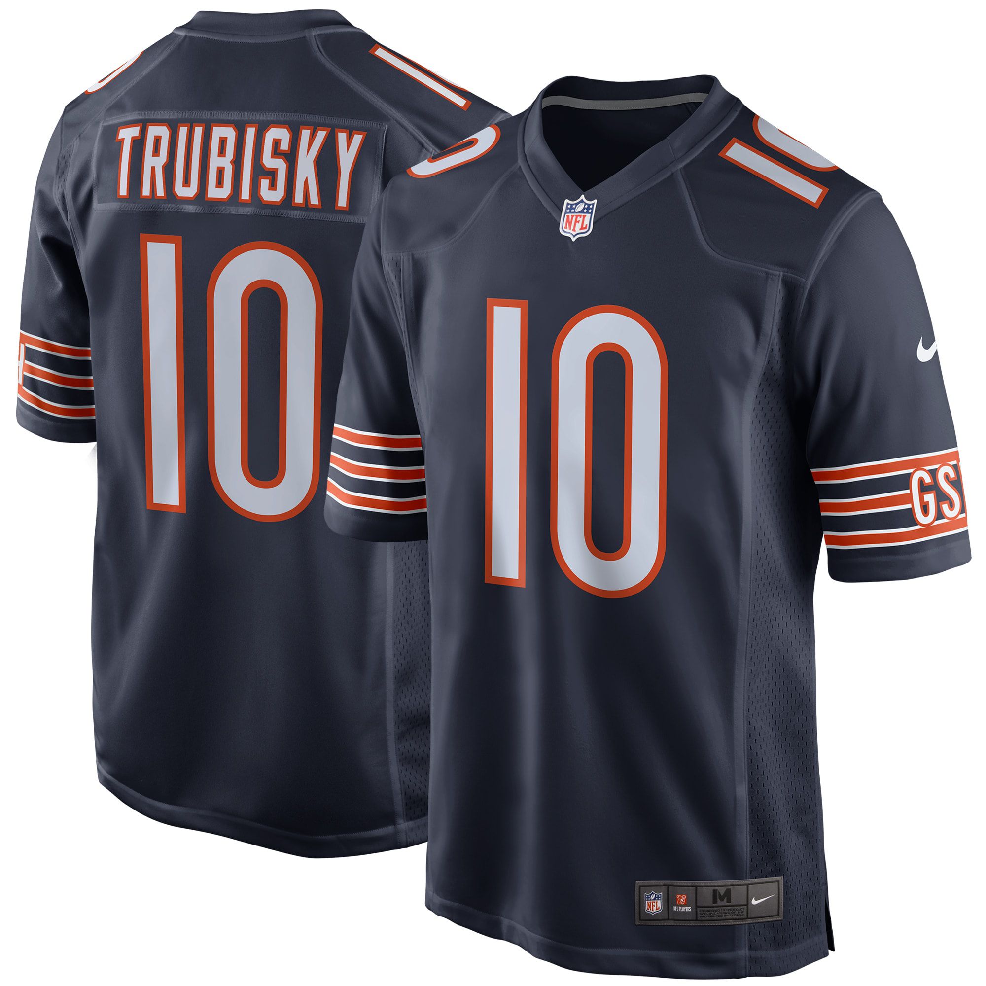 Men Chicago Bears #10 Mitchell Trubisky Nike Navy Game NFL Jersey->chicago bears->NFL Jersey